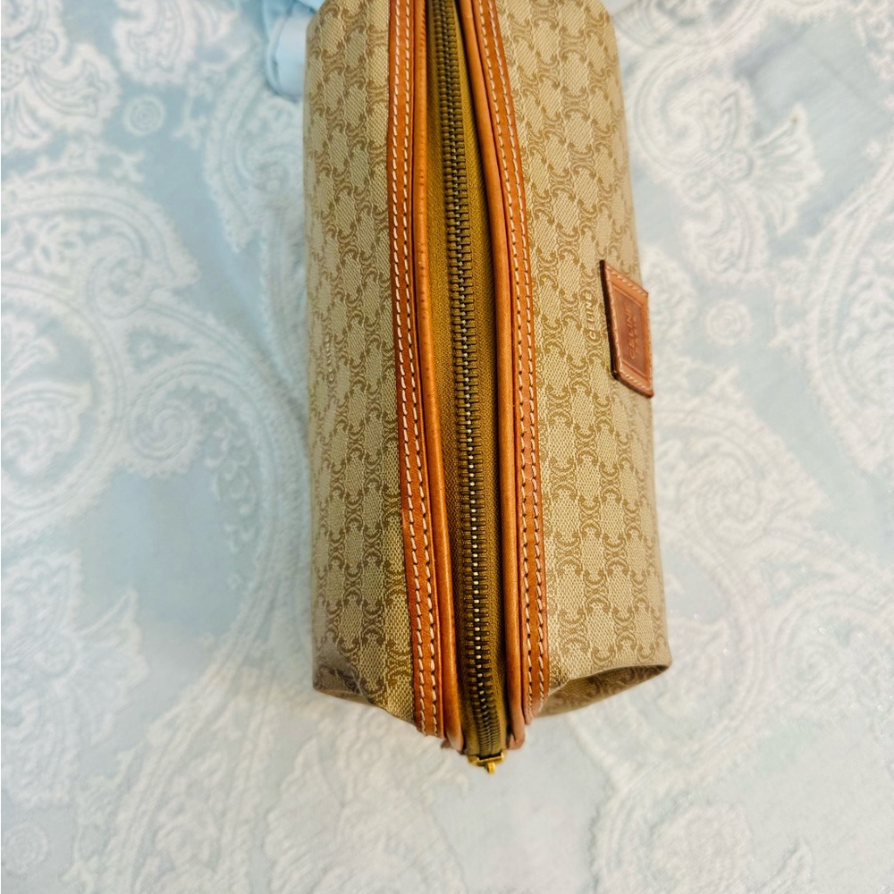 Celine Tan Monogram Pouch With Brown Patch - image 4